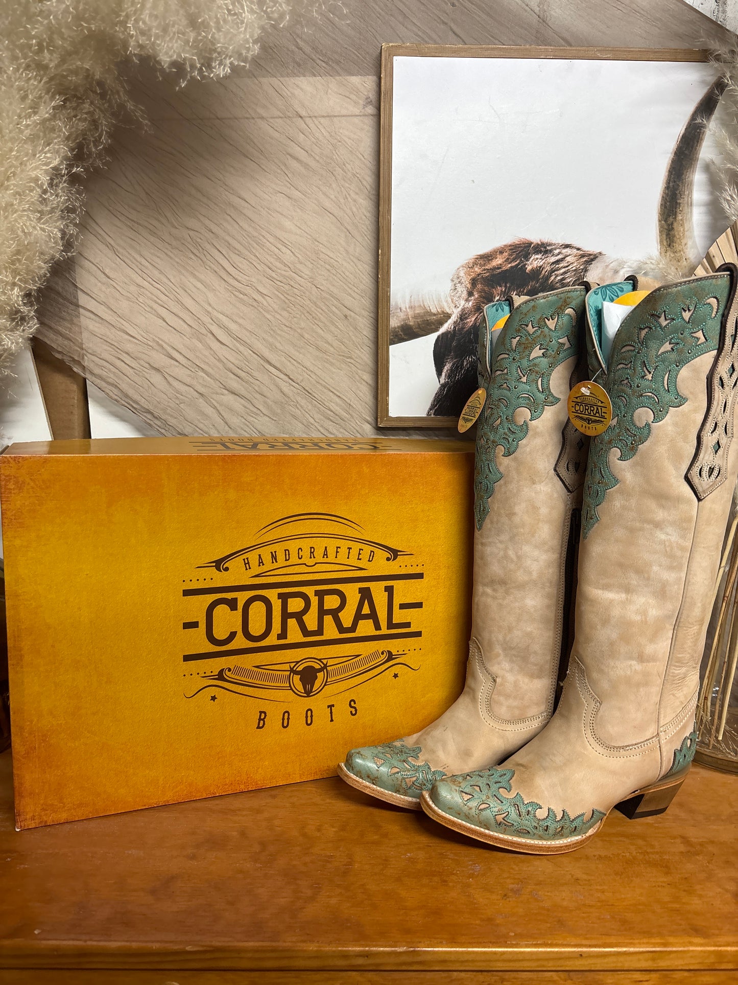 Corral Turquoise Touch Sand Tall Top Boots