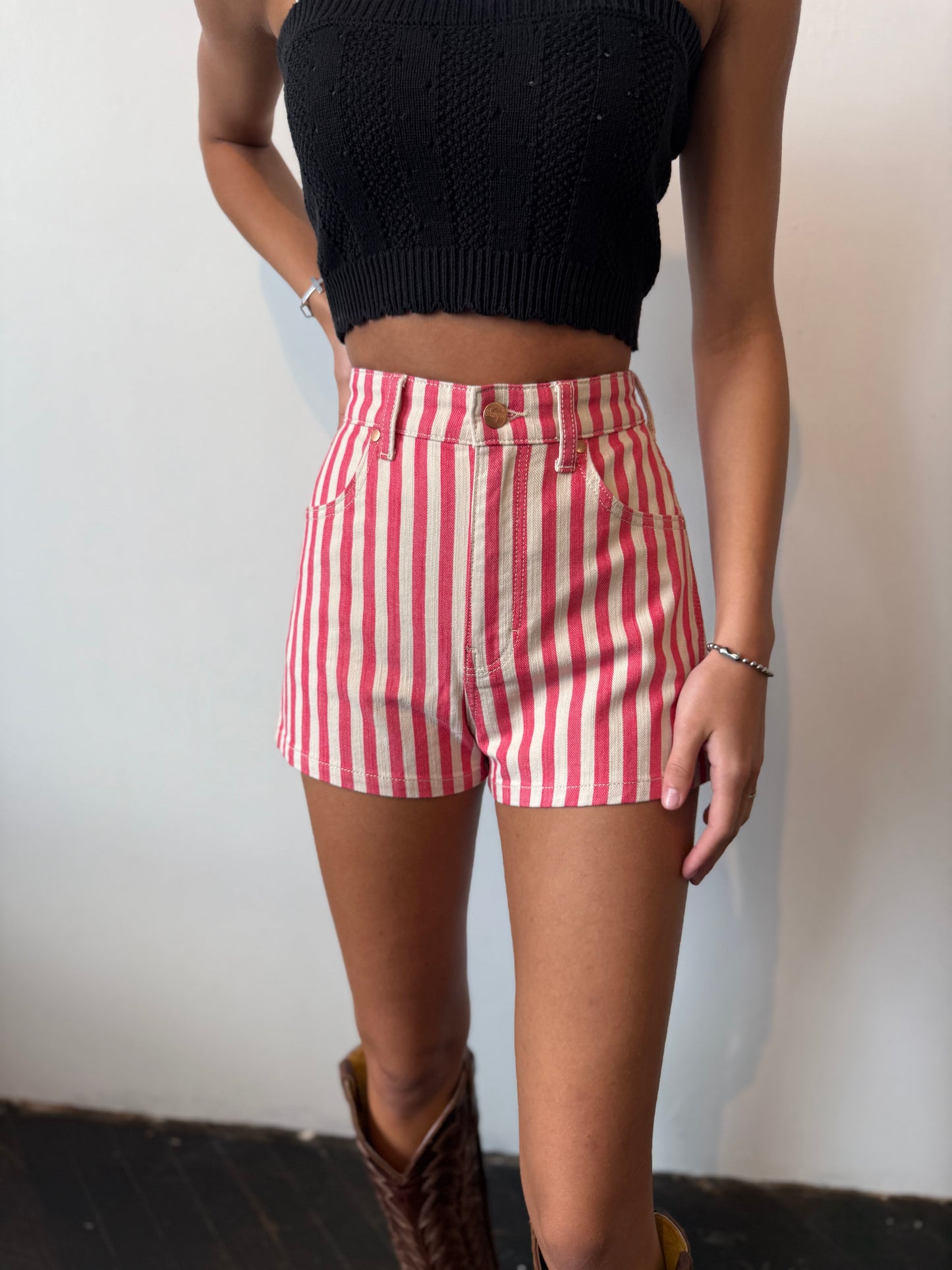 Wrangler Vintage Dolly Striped Shorts