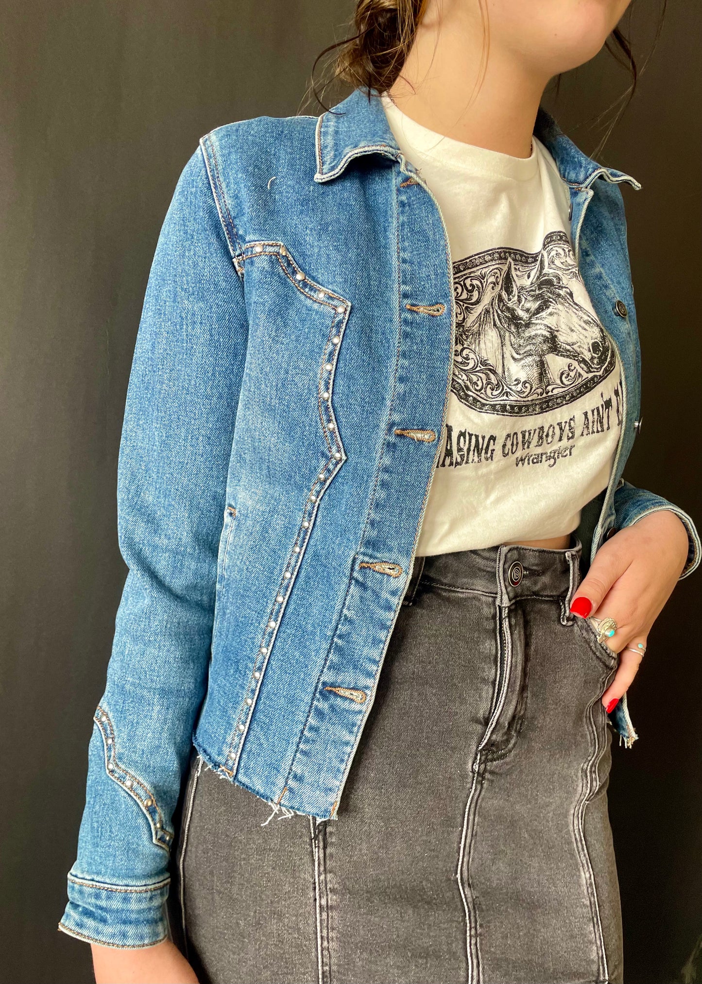 Final Sale  ✨ Dakota Denim Studded Women's Jacket