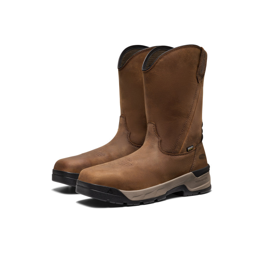 Keen Men's Flatland Pull-On Waterproof Work Boot (Carbon Toe)