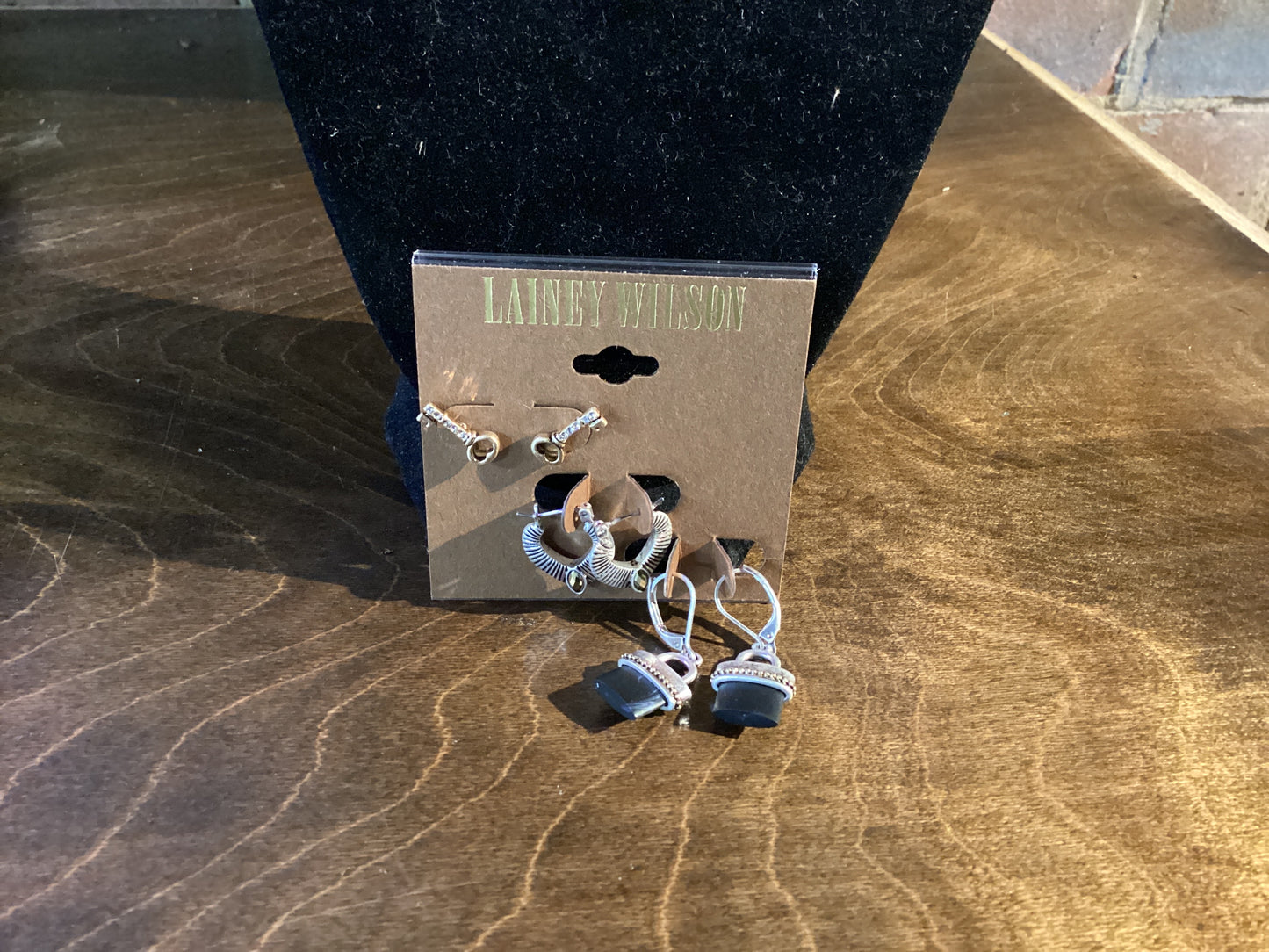 Lainey Wilson 3 pair Earrings B/G/S