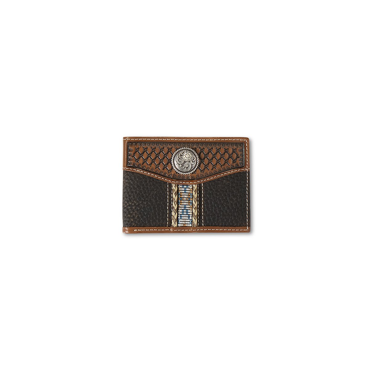 Ariat Bifold Wallet Woven Southwestern Brown