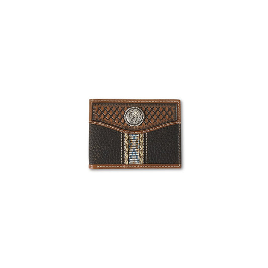 Ariat Bifold Wallet Woven Southwestern Brown