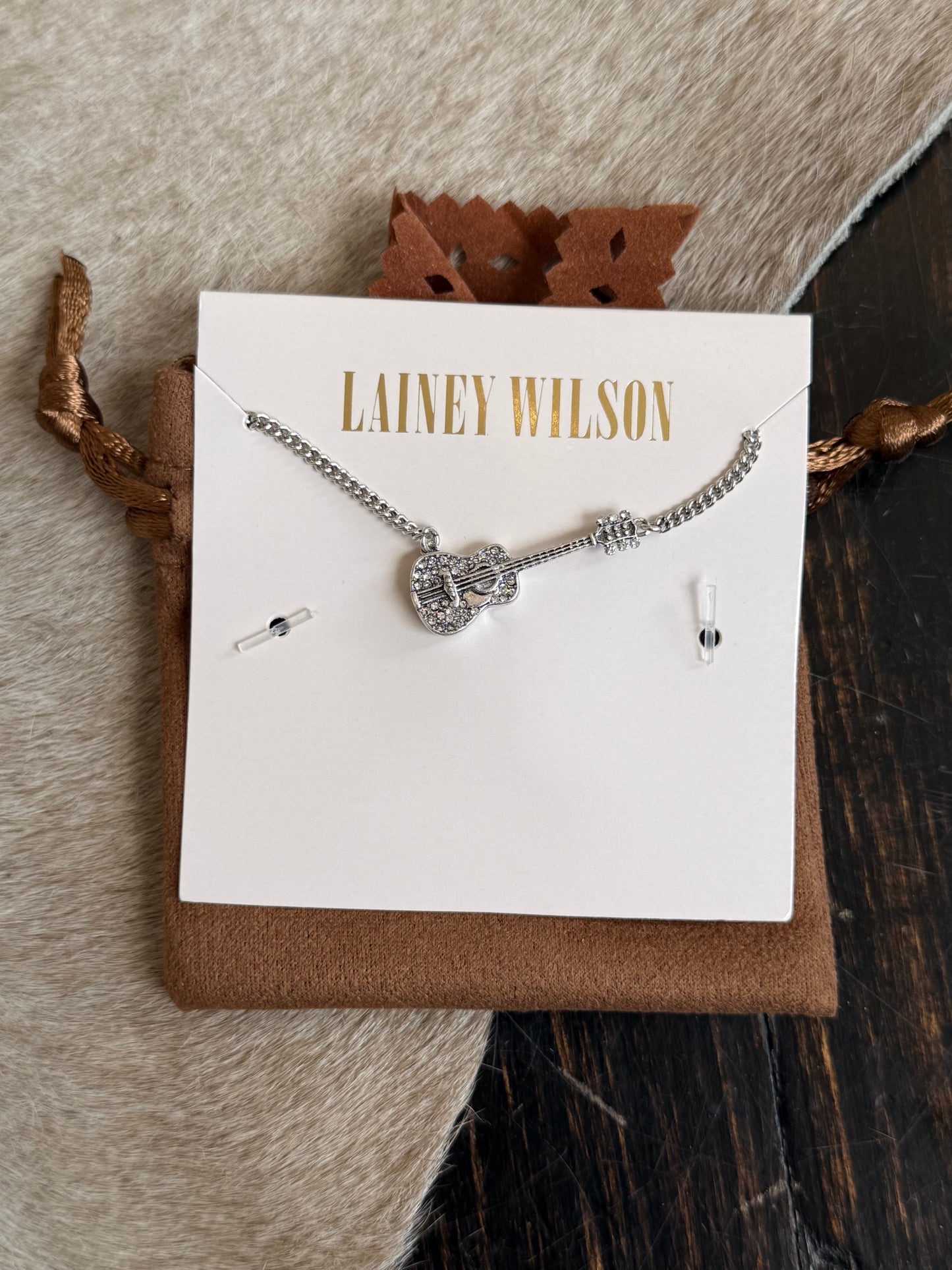 Lainey Wilson Pavé Guitar Pendant Necklace