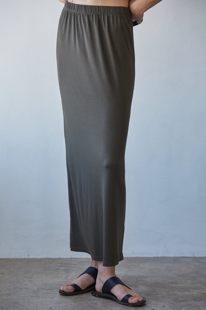 Dark Olive Sleeveless Top & Skirt Set