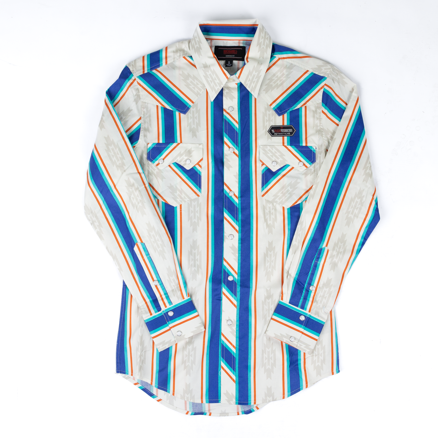 Rock & Roll Brushed Popper Blue Stripe