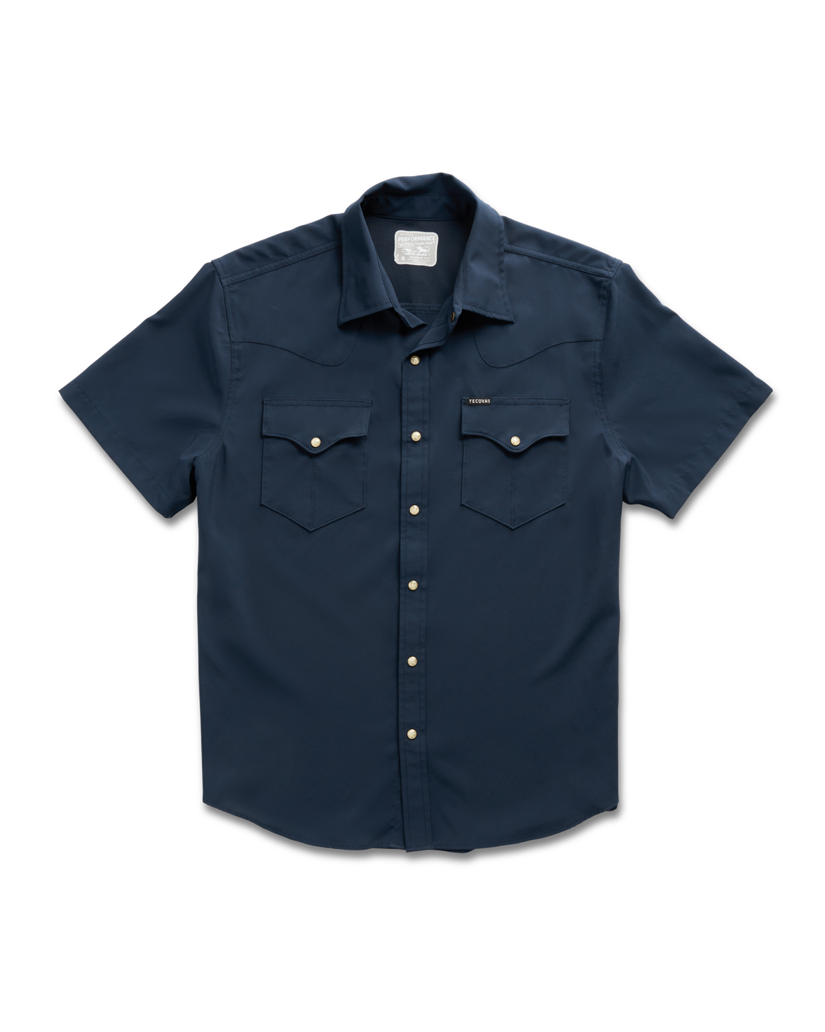 Tecovas Performance Western Snap Solid Navy