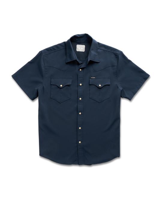 Tecovas Performance Western Snap Solid Navy