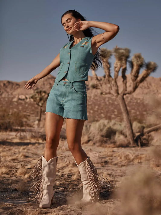 Wrangler Lainey Cowboy Short Turquoise