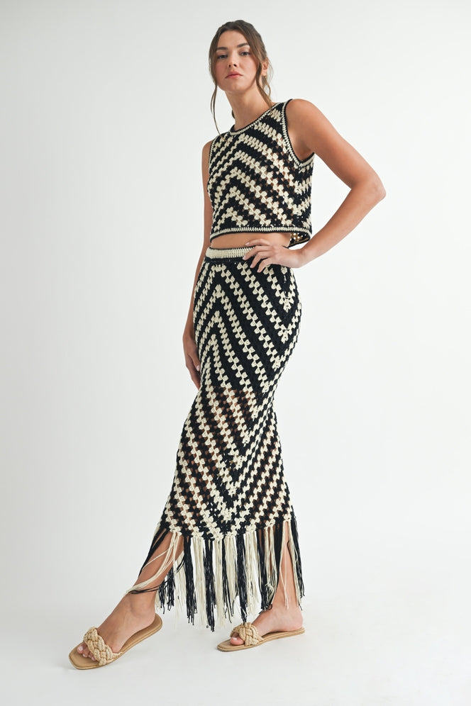 Cassidy Crochet Fringed Set