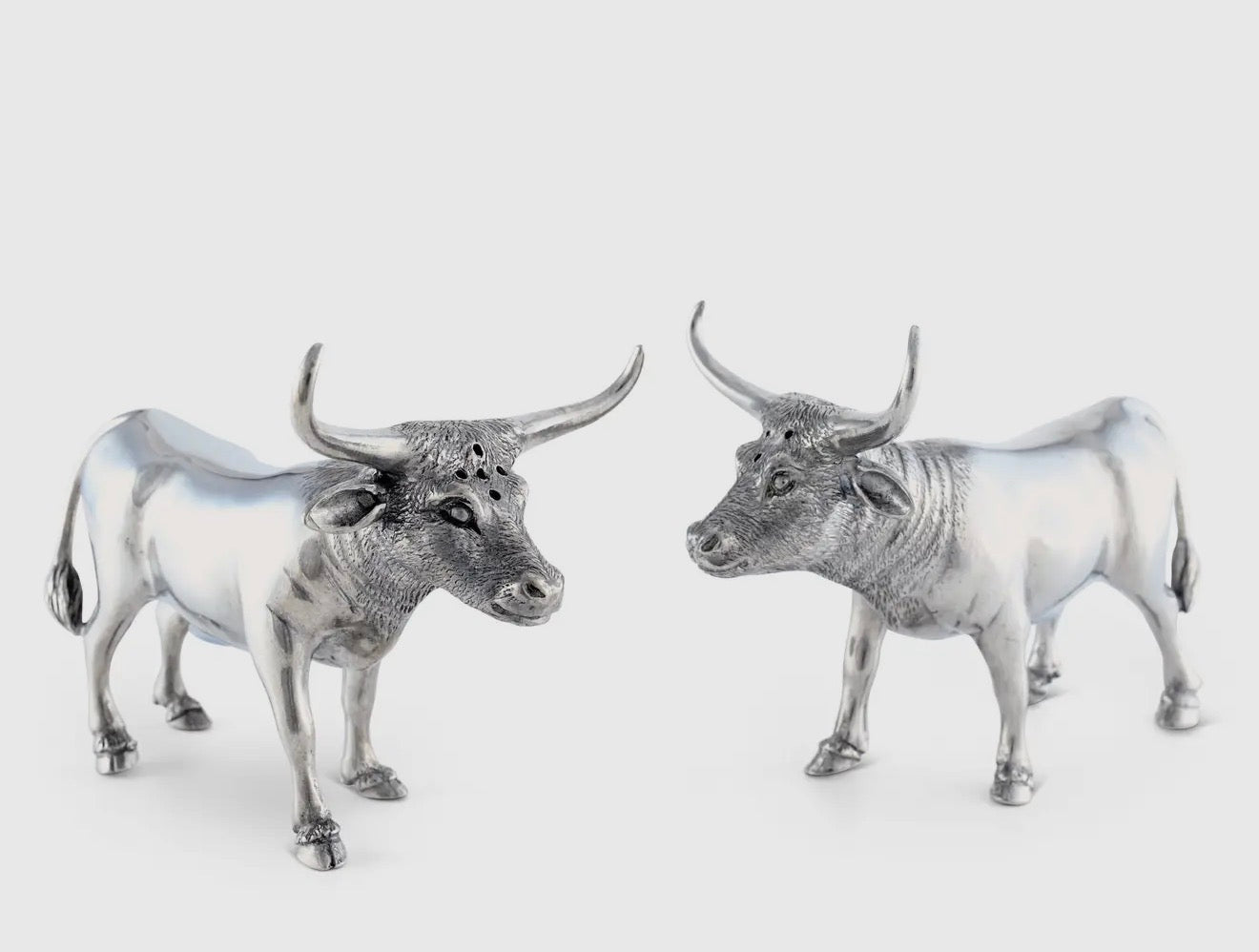 Pewter steers Salt & Pepper set