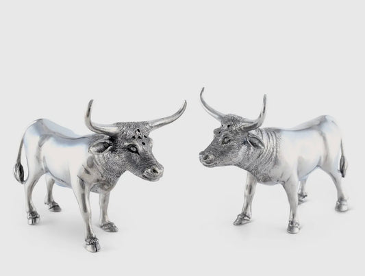 Pewter steers Salt & Pepper set