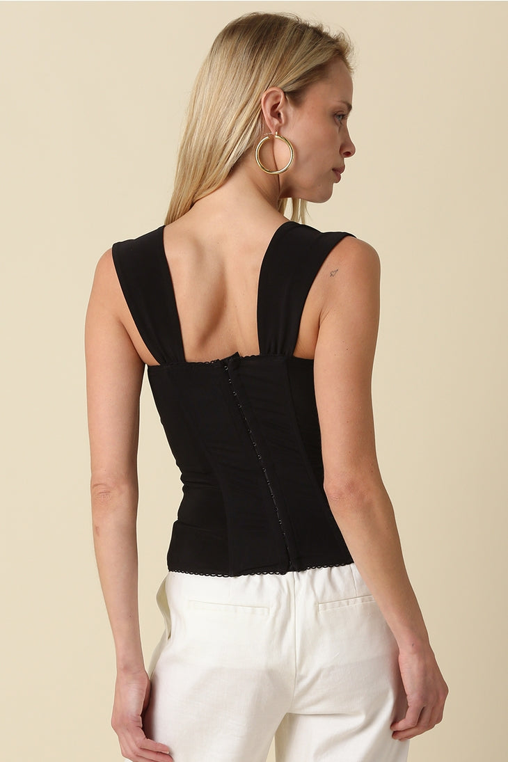 Elara Black Structured Top