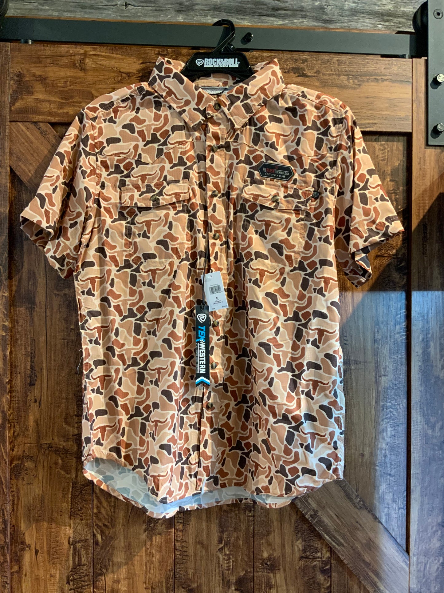 Tex Tek Western Snap Up Camo Camel