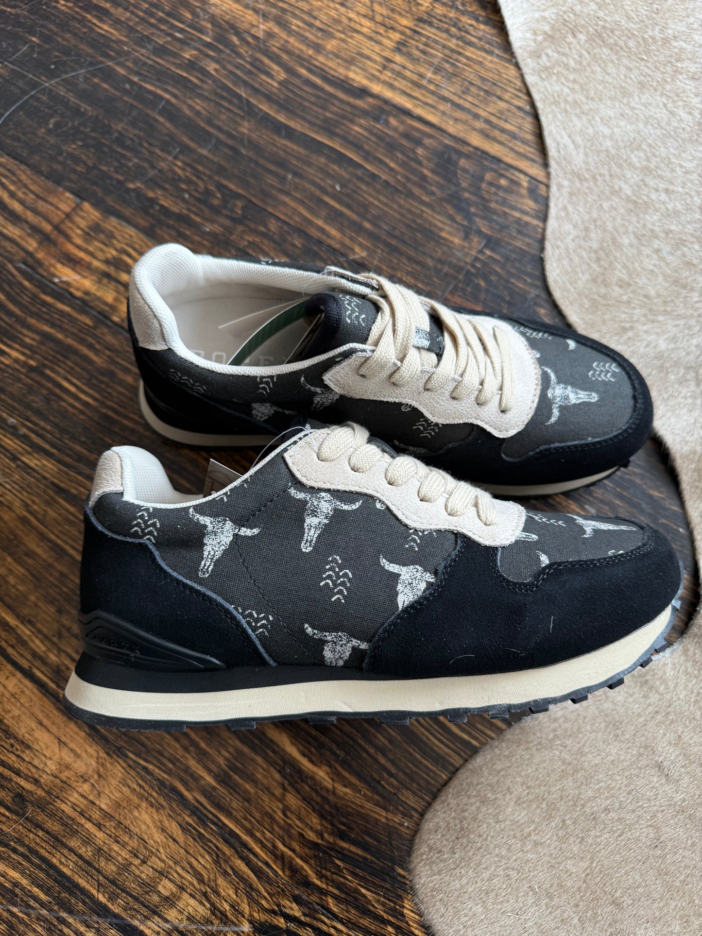 Steerhead Black Suede Canvas Tennis Jogger Casual Shoe