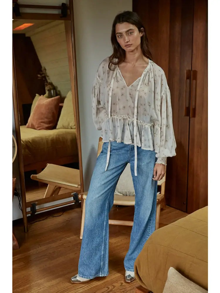 Chiffon Floral Print Blouse