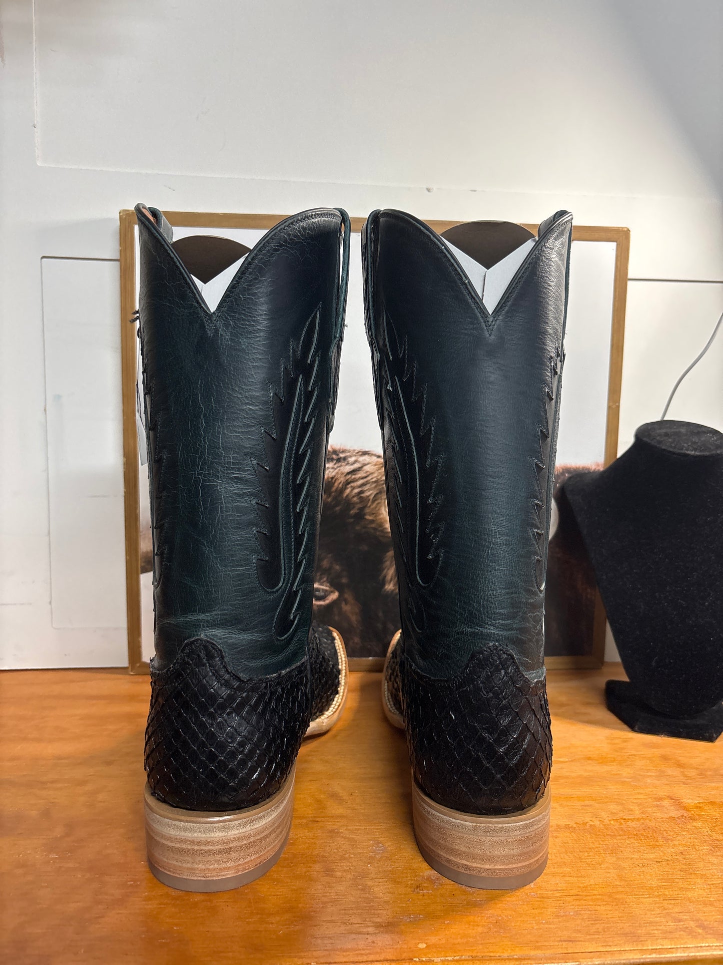 Black Jack Anaconda Snake Black Boots