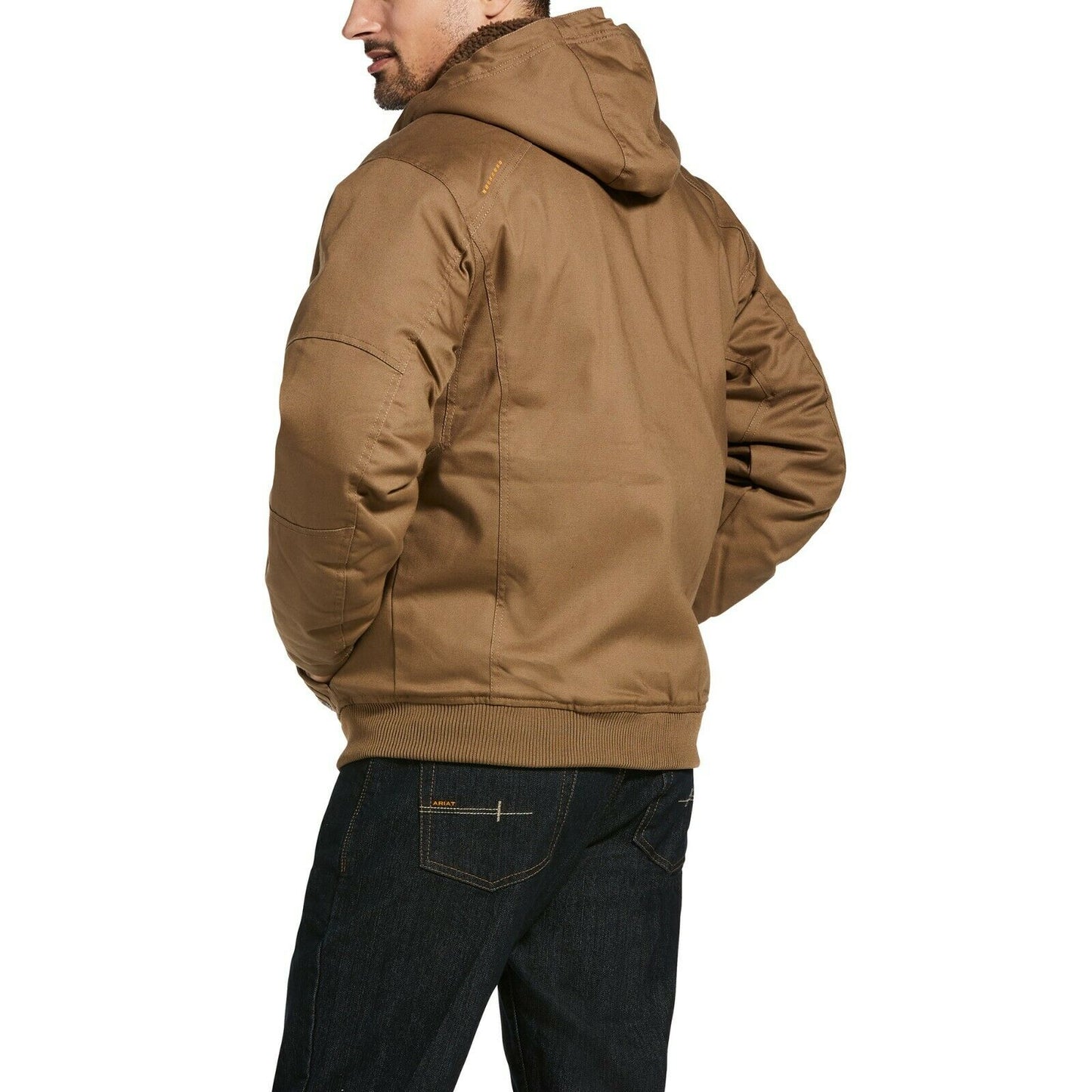 Ariat Men's Rebar DuraCanvas Field Khaki Brown Hooded Jacket
