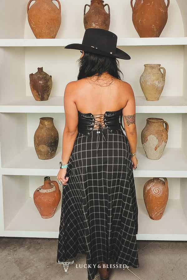 Black Flannel Cowboy Skirt