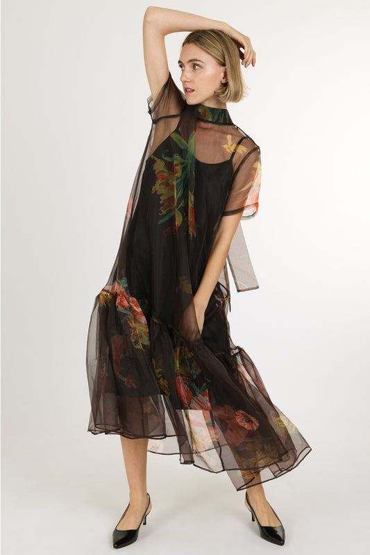 Floral Flounce Maxi Dress