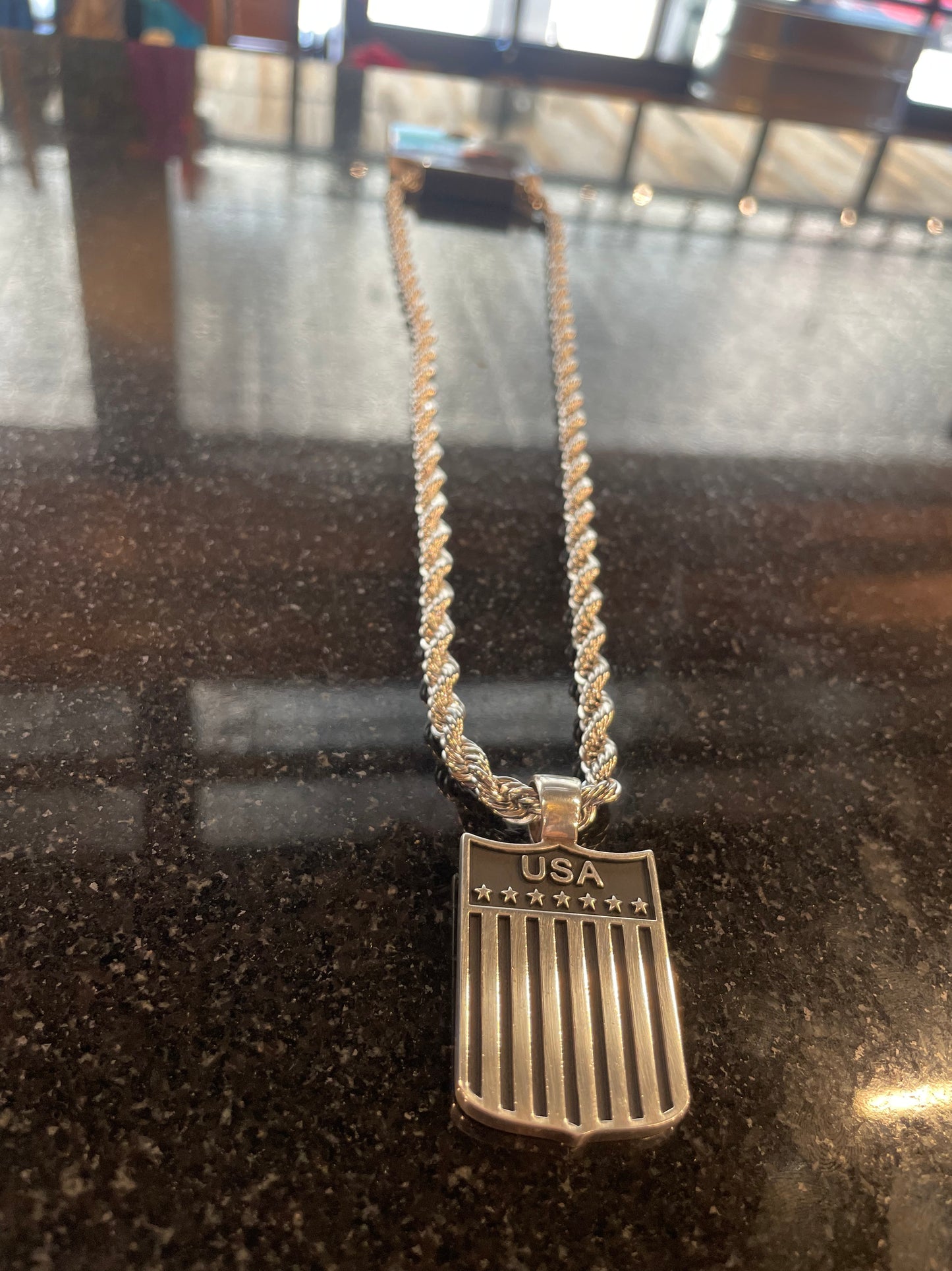 Twister USA Shield Necklace
