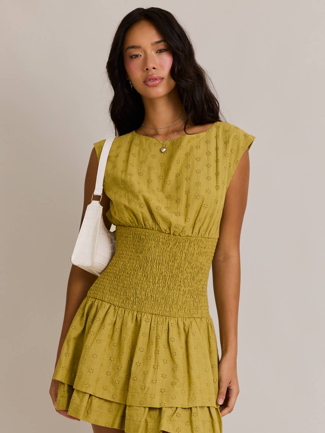 Anisa Avocado Mini Dress