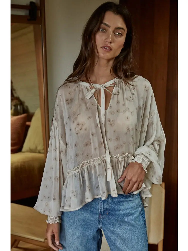 Chiffon Floral Print Blouse