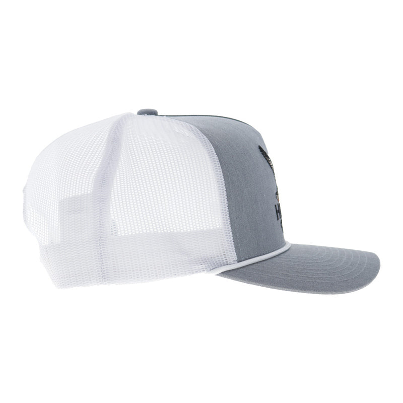 Hooey Mallard 5-Panel Trucker Snapback Hooey Hat Grey/White