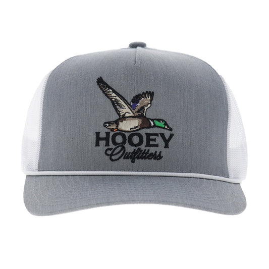 Hooey Mallard 5-Panel Trucker Snapback Hooey Hat Grey/White