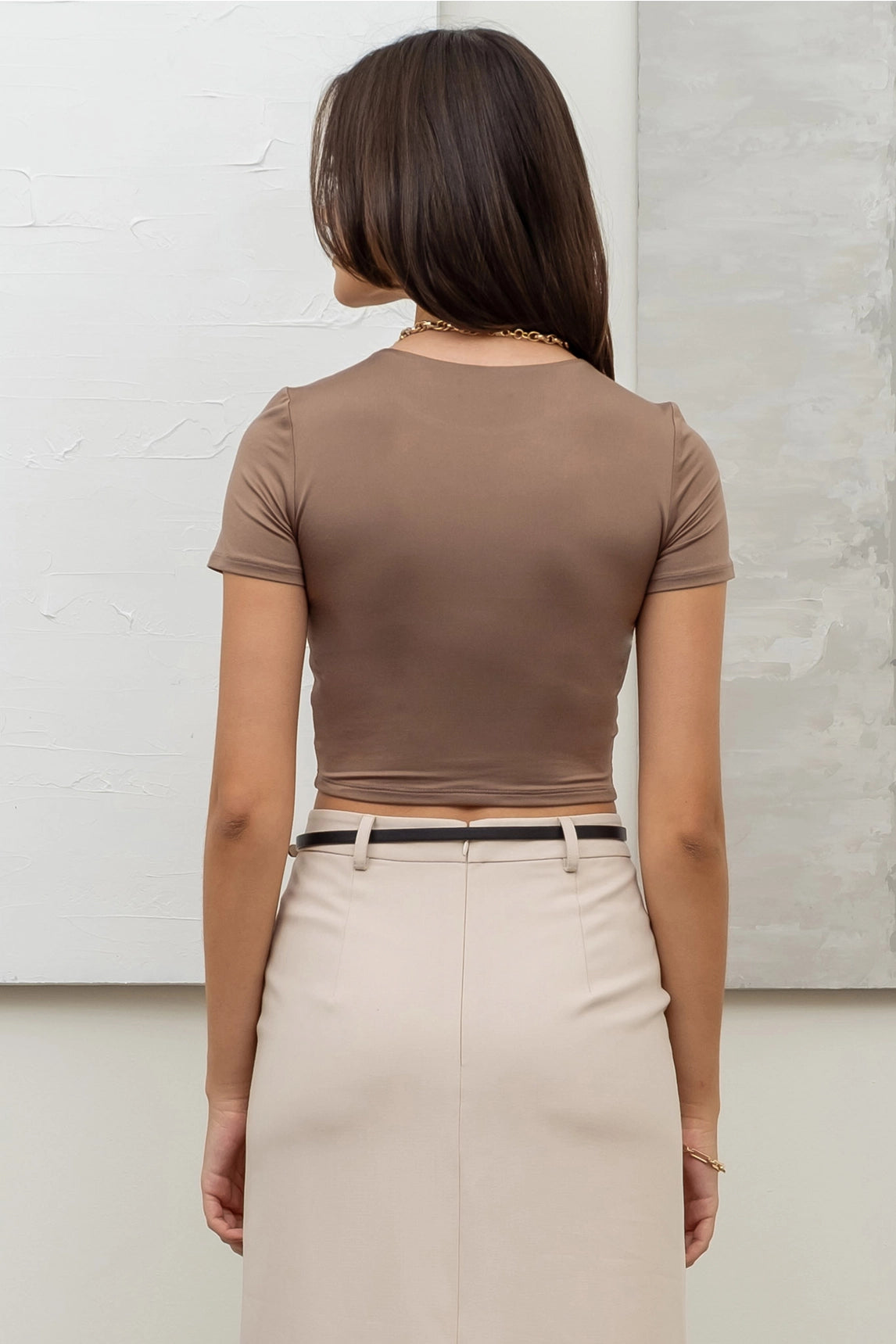 The Caroline Cropped Top Brown