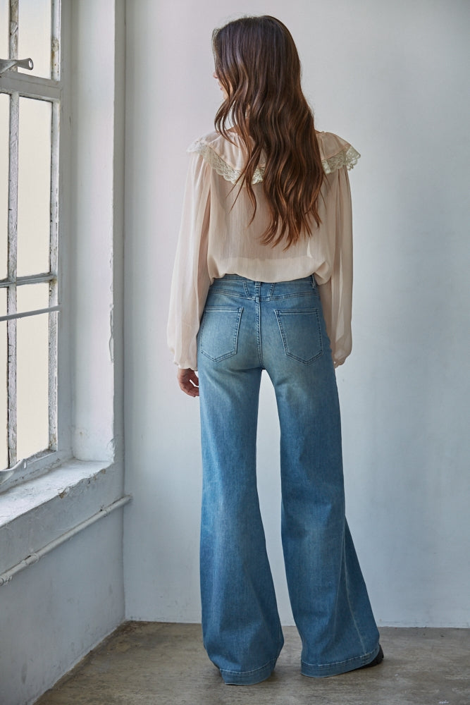 Chiffon Prairie Ruffle Top