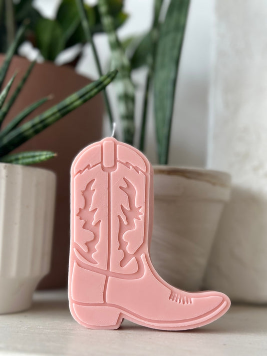 Nashville Cowboy Boot Candle Rose