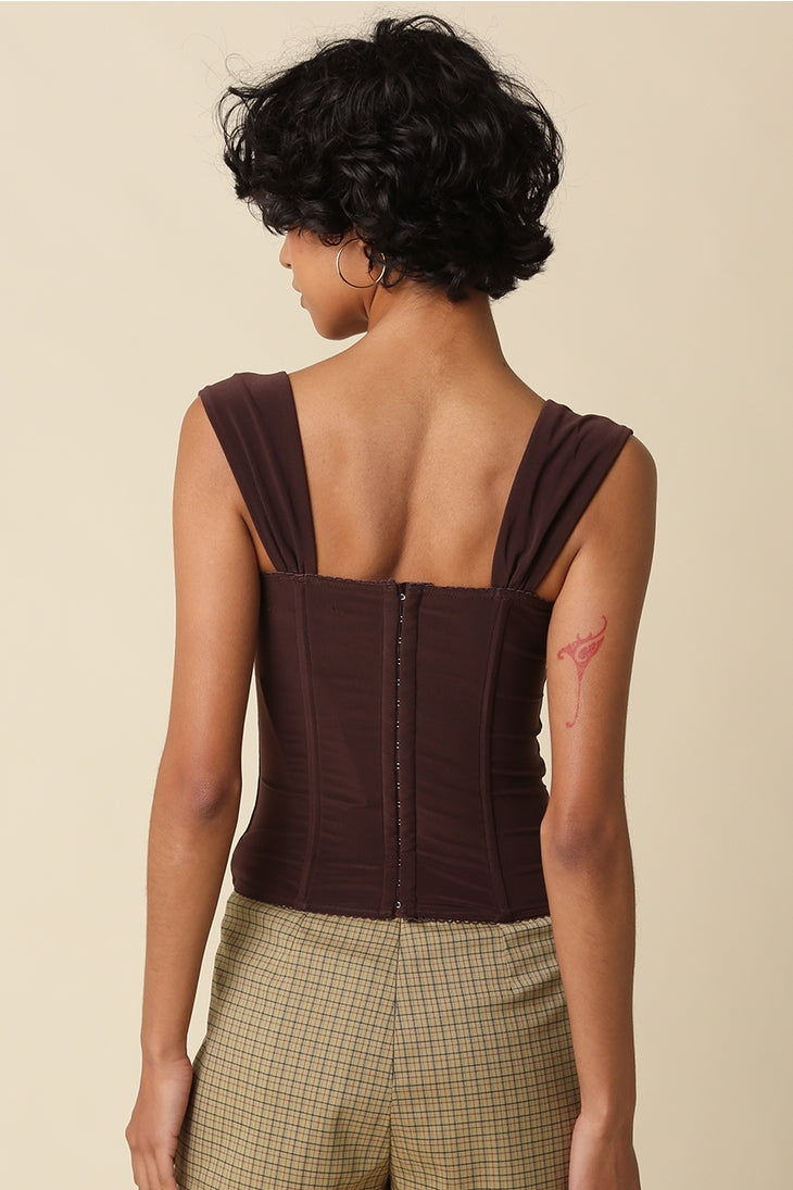 Elara Chocolate Structured Top
