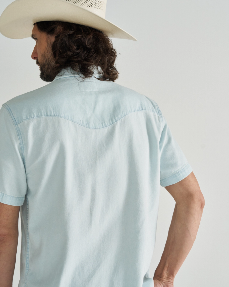 Tecovas Denim Pearl Snap Short Sleeve Ultra Light