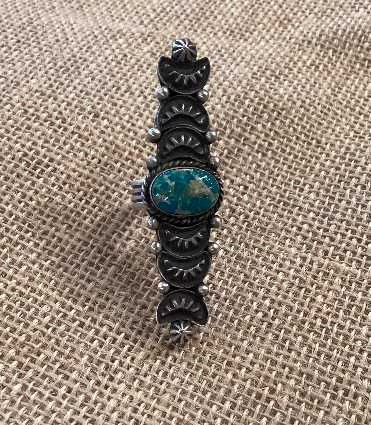Sunrise Sunset Authentic Turquoise Adjust Ring