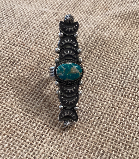 Sunrise Sunset Authentic Turquoise Adjust Ring
