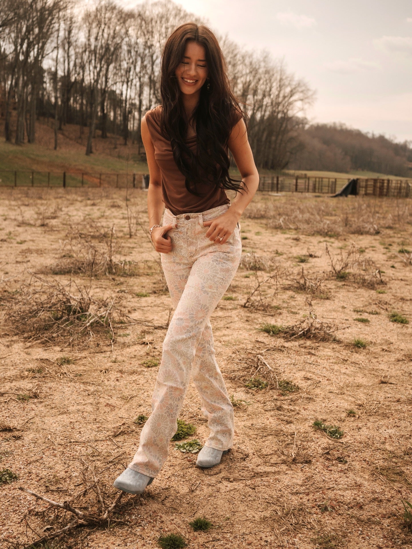 Wrangler Dusty Spring Flower Garden Bootcut