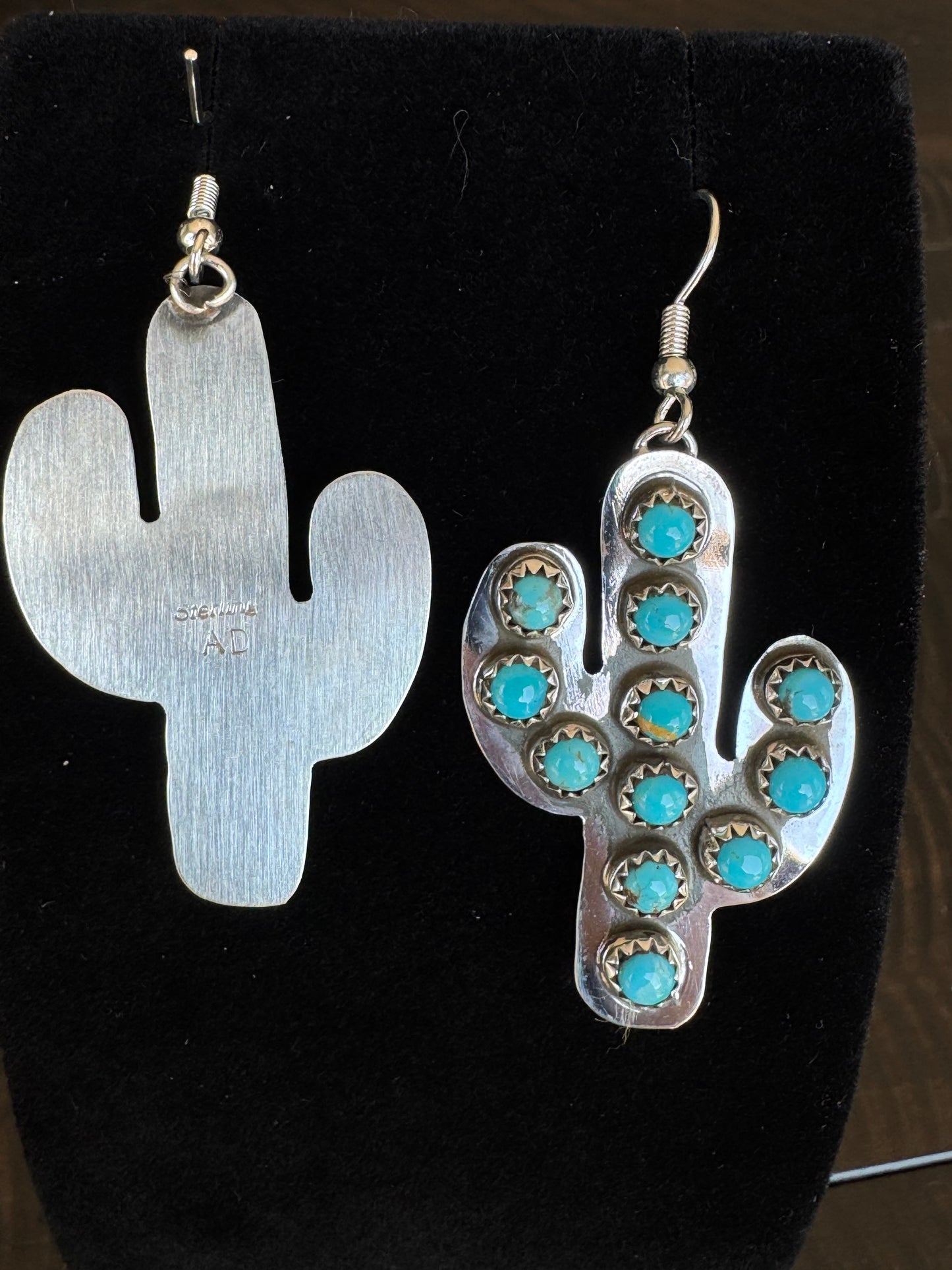 Authentic Blooming Cactus Turquoise Earrings