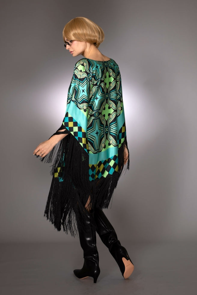 Stars Fringed Satin Dress