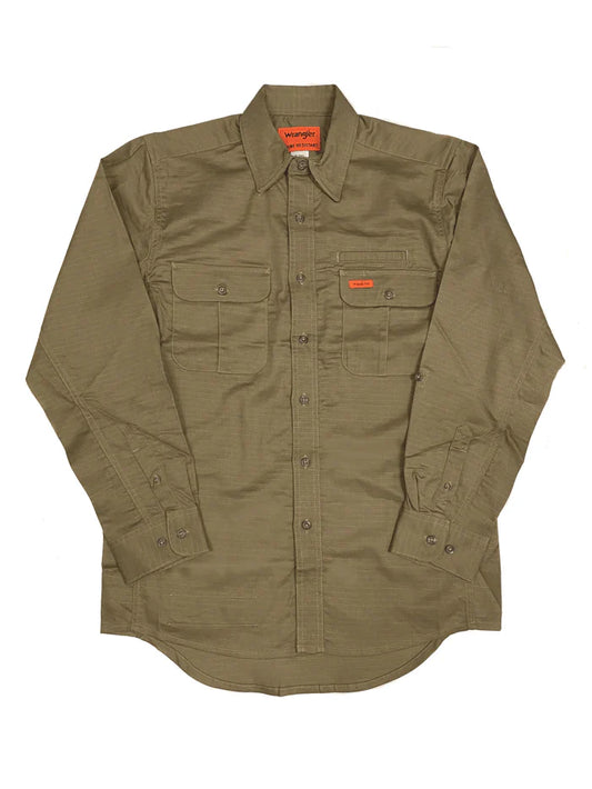 Wrangler FR 20X Vented Work Shirt Dark Khaki