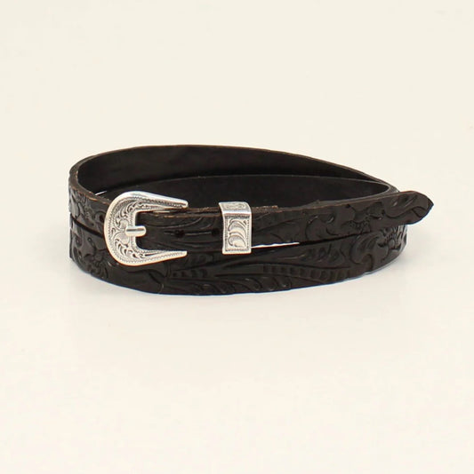 Twister Black Floral Tooled Hat Band