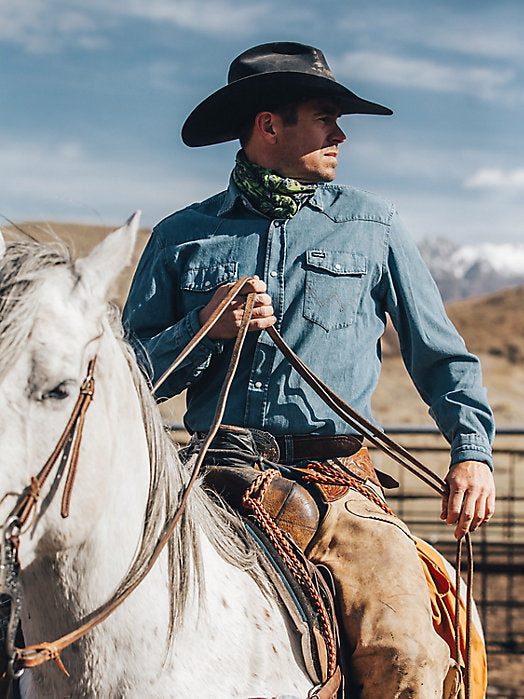 Wrangler Cowboy Stonewash Snap Up