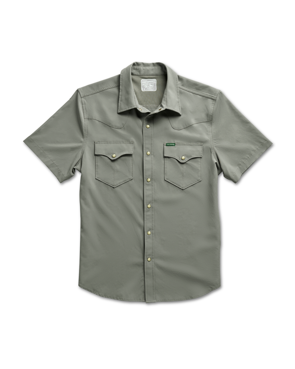 Tecovas Performance Western Snap Solid Cactus