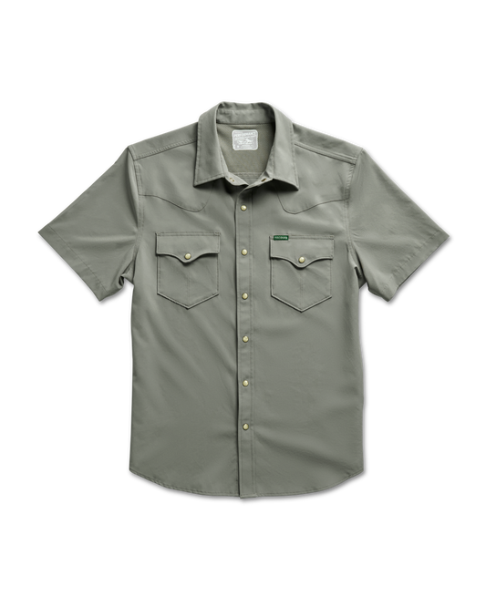 Tecovas Performance Western Snap Solid Cactus