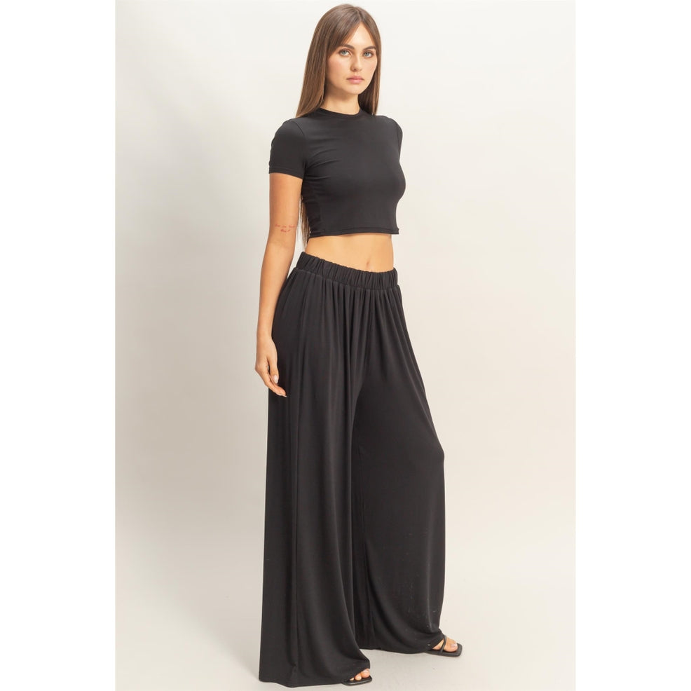 Black Wide Leg Pant & Top Set