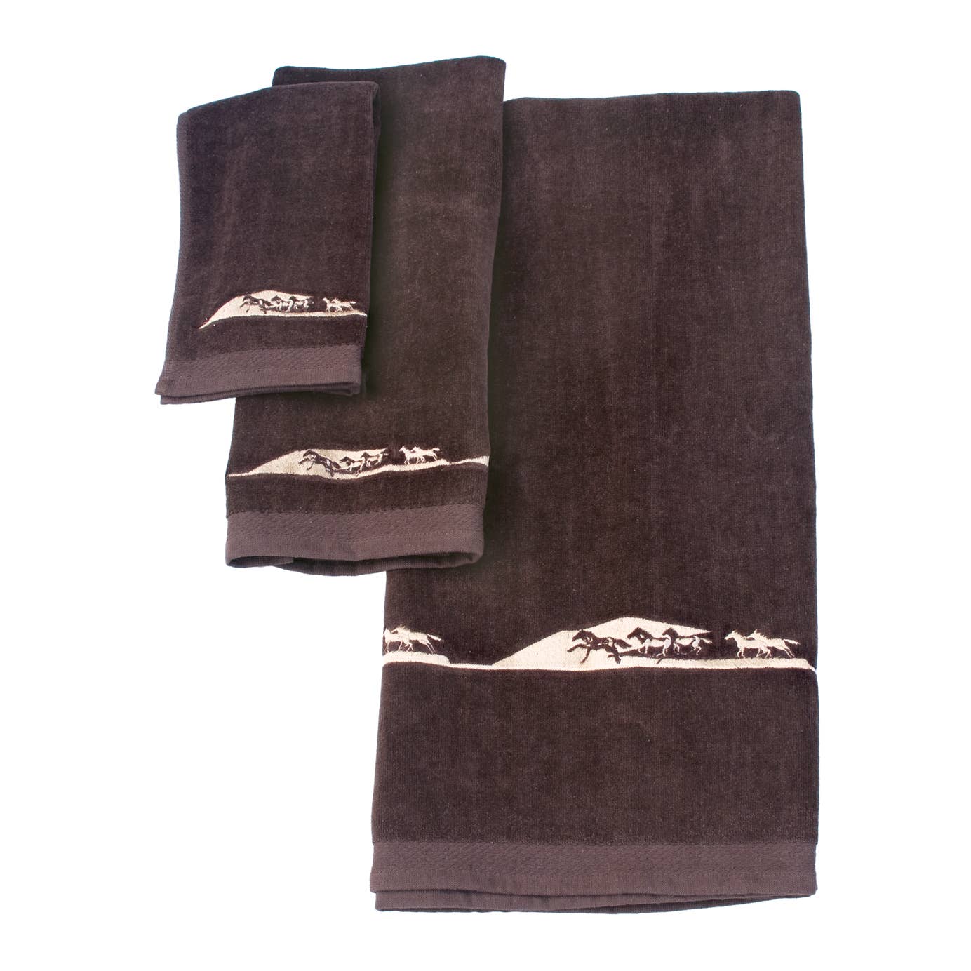 Bath Towel 3 Piece Set Running Horses