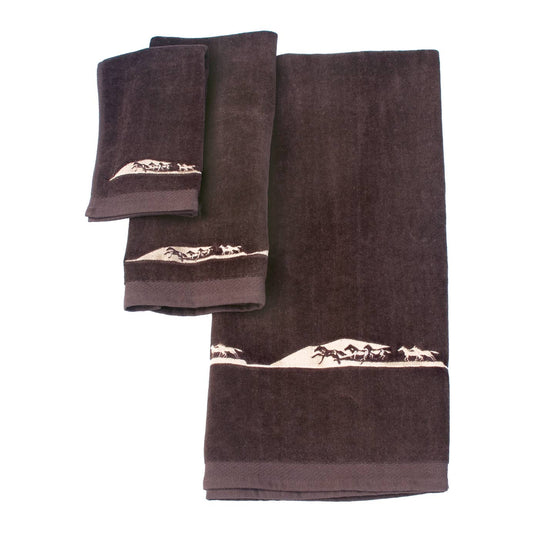 Bath Towel 3 Piece Set Running Horses