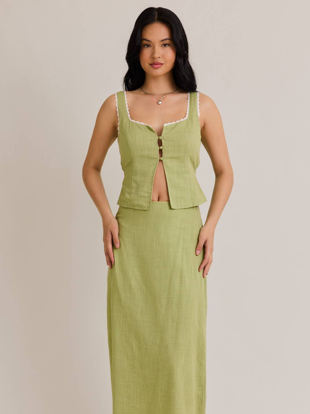 Peridot Linen 2 Piece Women's Dress