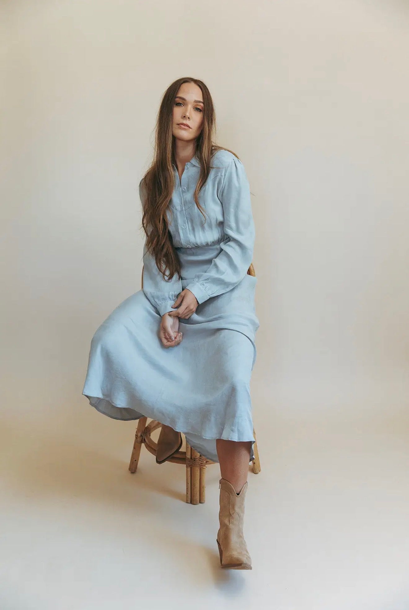 Dahlia Dress - Hazy Blue
