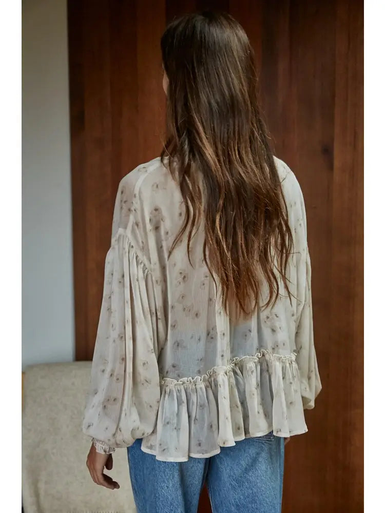 Chiffon Floral Print Blouse